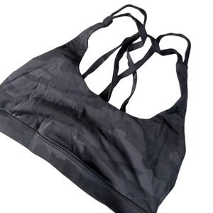 Lululemon Free To Be Serene Bra 6 Heritage 365 Camo Deep Coal Multi Black Gray